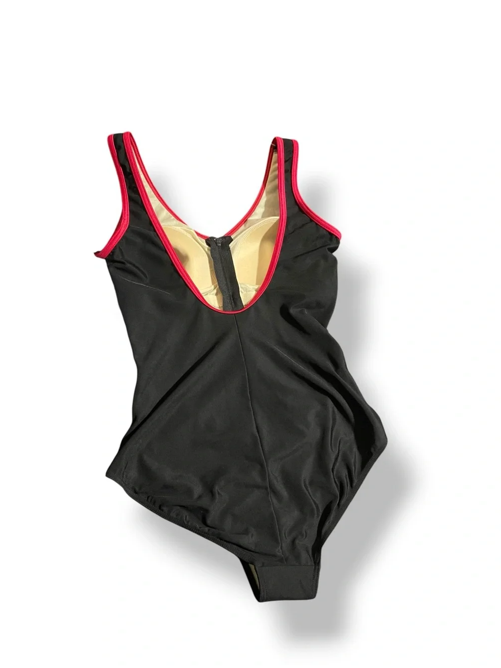 Vintage Boston Proper It Figures! Hip Hider One Piece Swimsuit Black w/ Mesh 16